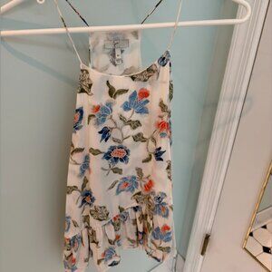 Joie Floral Ruffle Top Size M